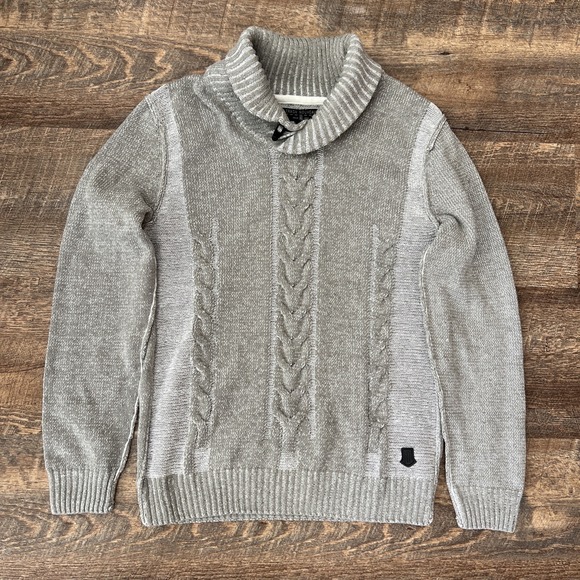 Buckle Trash Nouveau Sweater Men's  Medium Gray Cable Knit Nordic - Picture 1 of 10